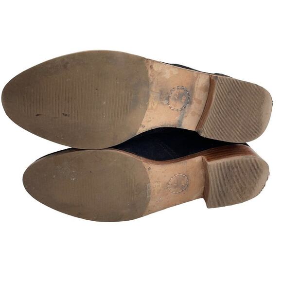 Boden SIZE 40 (US 8.5) Black Suede Pull-On Minimalist 1" Heel Ankle Boots $180 - Picture 3 of 8